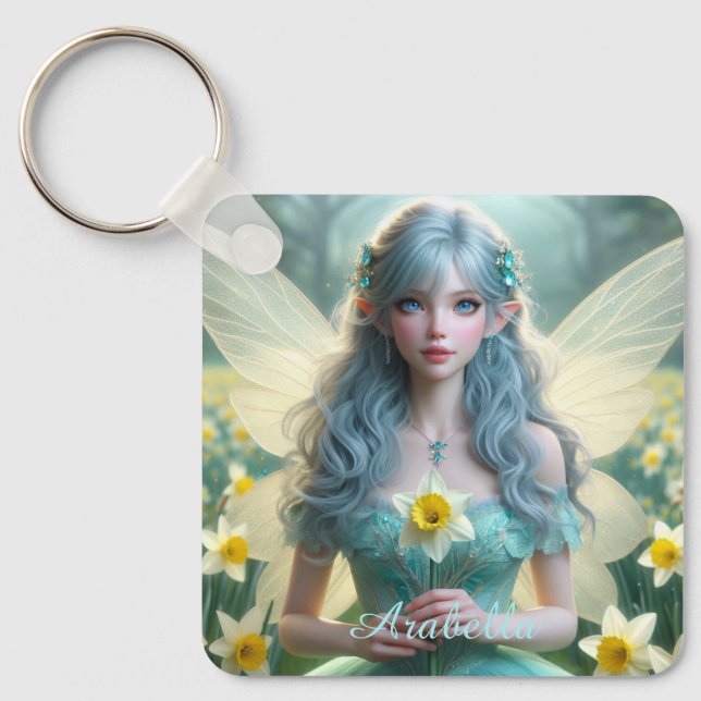 Llavero Hermosa hada de marzo en Daffodils (Anverso)