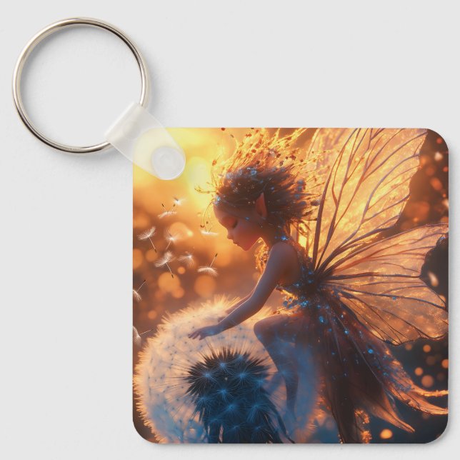 Llavero Hermosa hada de sol con Dandelion (Anverso)