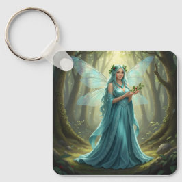 Llavero Hermosa hada turquesa de diciembre