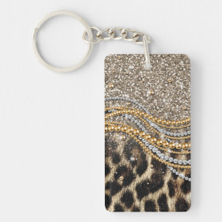 Llavero Hermosa imagen de animales de moda Leopard Faux