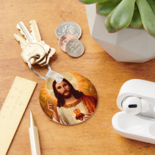 Llavero Hermosa imagen religiosa del Sagrado Corazón de Je