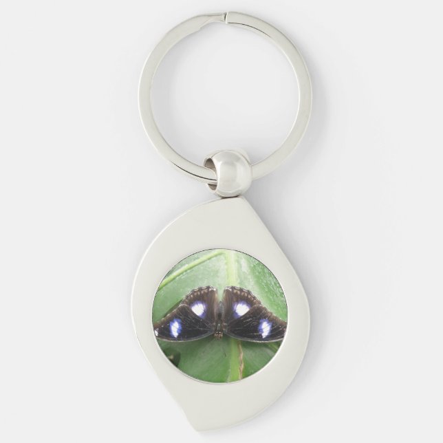 Llavero Hermosa Keychain de mariposa con mancha azul (Anverso)