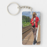 Hermosa Lingerie Model Photo KeyChain