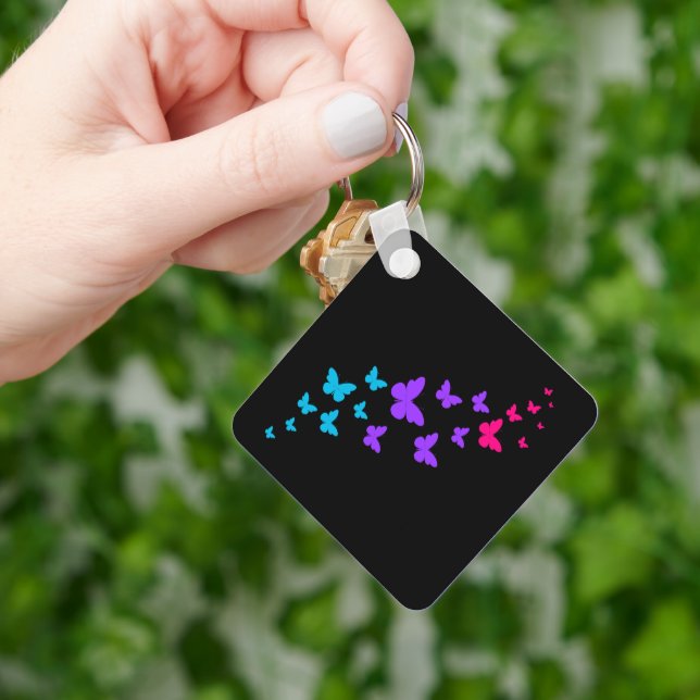 Llavero Hermosa mariposa Androgynous Pride Design (Mano)