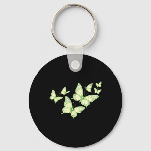 Llavero Hermosa Mariposa Mariposa Verde Amantes Mujeres