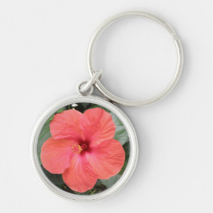 Llavero Hermosa Naranja Hibiscus Flower Keychain
