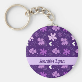 Llavero Hermosa Personalizado morada floral