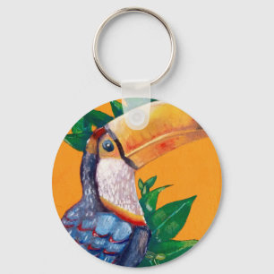Llavero Hermosa pintura de pájaros toscanos