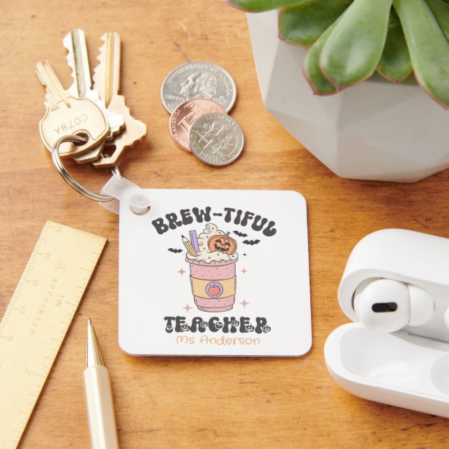 Llavero Hermosa profesora personalizado Halloween (Escritorio )