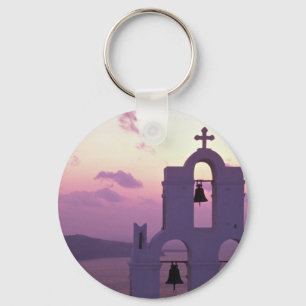 Llavero Hermosa puesta de sol: Santorini Fira al atardecer