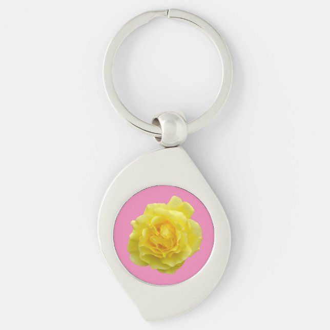 Llavero Hermosa rosa amarilla (Anverso)