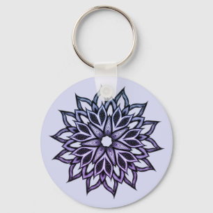 Llavero Hermosa Violeta de Flor Abstracta