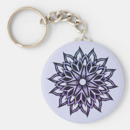 Llavero Hermosa Violeta de Flor Abstracta