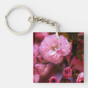 Llavero Hermosas flores de cerezo rosado de primavera