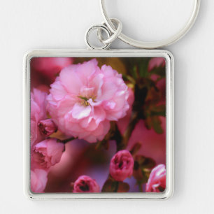 Llavero Hermosas flores de cerezo rosado de primavera