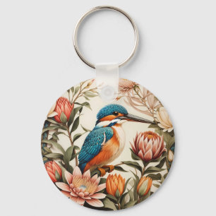 Llavero Hermosas Flores de Martín Pescador y Protea