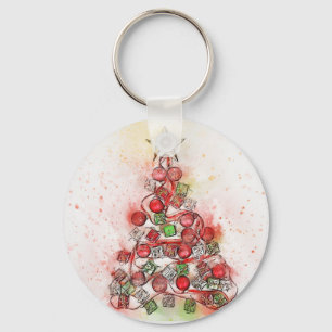Llavero Hermoso árbol de Navidad decorado
