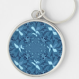 Llavero Hermoso Arte de Caleidoscopio Azul Iridescente Aso