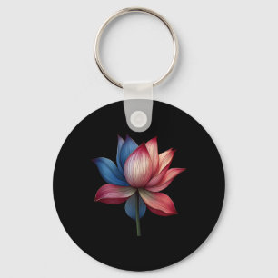 Llavero Hermoso azul rojo blanco Lotus Kamala Presidencial