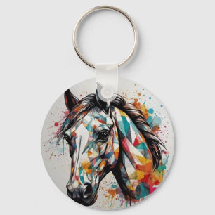 Llavero Hermoso caballo colorido, amante de los caballos