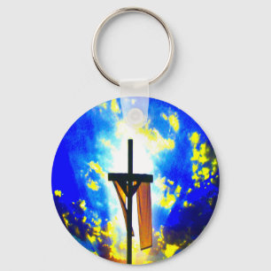 Llavero Hermoso cielo azul y amarillo