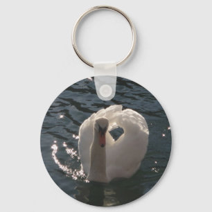 Llavero Hermoso cisne blanco