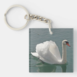 Llavero Hermoso cisne blanco