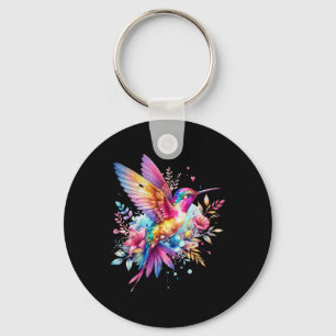 Llavero Hermoso Colibrí Floral Espiritual Tejido Oído