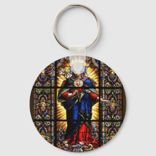 Llavero Hermoso Corazón Sagrado Religioso de la Virgen Mar