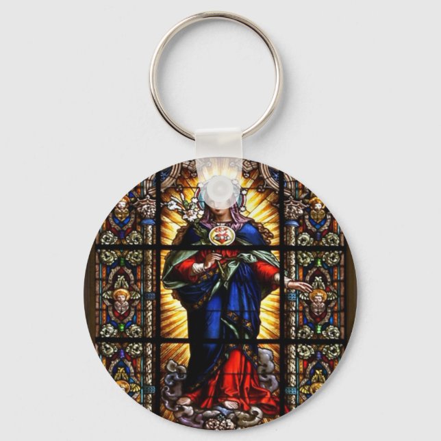 Llavero Hermoso Corazón Sagrado Religioso de la Virgen Mar (Anverso)