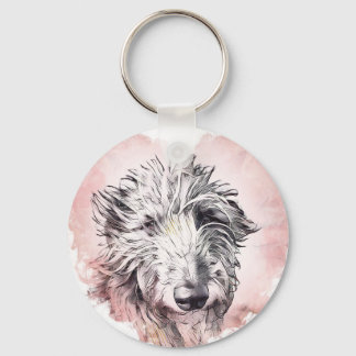 Llavero Hermoso Corazón y Shaggy Dog Keyring