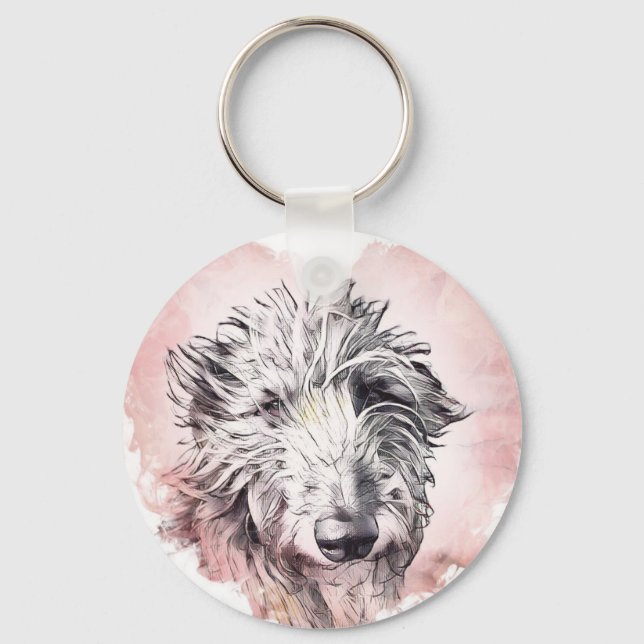 Llavero Hermoso Corazón y Shaggy Dog Keyring (Anverso)