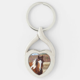 Llavero hermoso del corazón del caballo de la