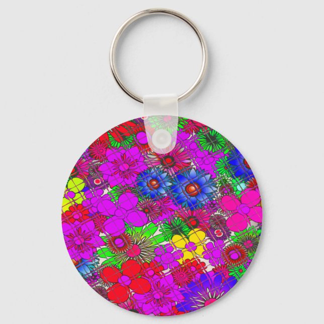 Llavero Hermoso diseño de patrones florales sorprendentes (Anverso)