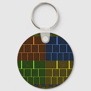 Llavero Hermoso Diseño Geométrico de Color de Arcoíris Aso