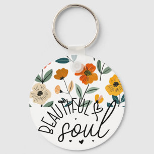 Llavero Hermoso diseño gráfico Soul Floral Inspirador