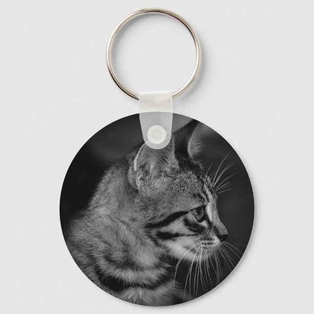 Llavero Hermoso gatito blanco y negro (Anverso)