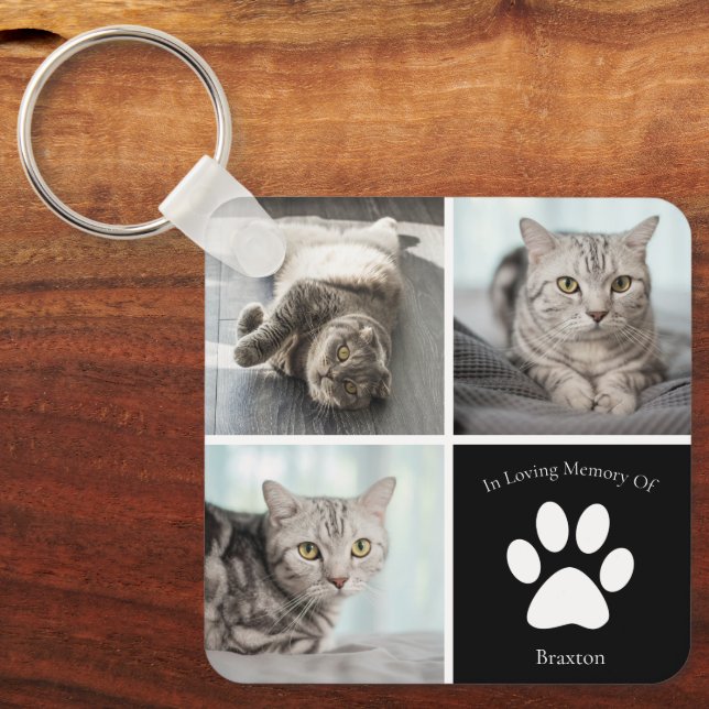 Llavero Hermoso gato Personalizado Mascota foto Keepsake (Anverso)