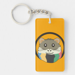 Llavero Hermoso hámster personalizado con una bufanda mult