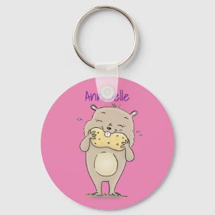 Llavero Hermoso hámster sonriente lindo con personalizado