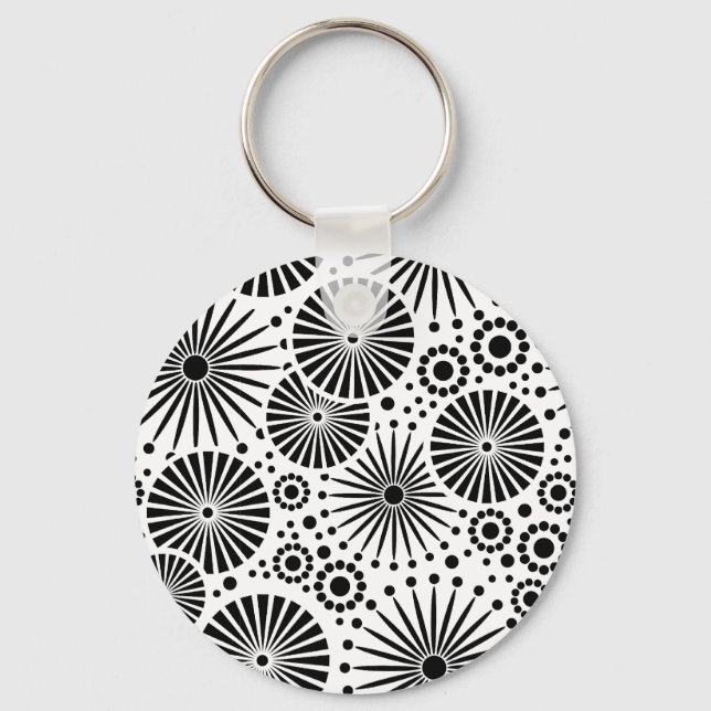 Llavero Hermoso Keychain retro blanco y negro (Anverso)