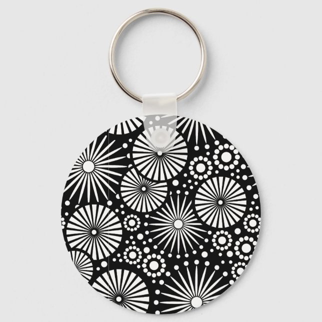 Llavero Hermoso Keychain retro blanco y negro (Anverso)