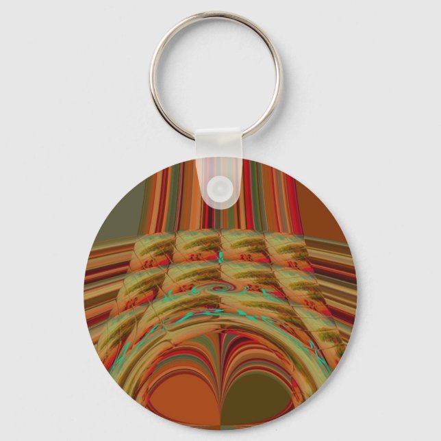 Llavero Hermoso motivo marrón dorado tradicional africano (Anverso)