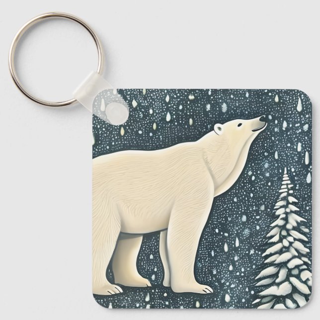 Llavero Hermoso oso polar ártico (Anverso)