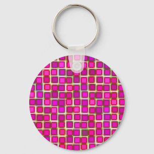 Llavero Hermoso patrón de mosaico abstracto en rosa