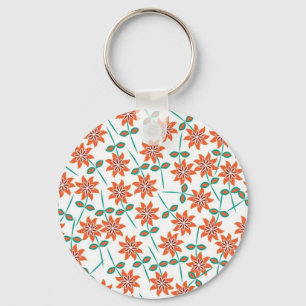 Llavero Hermoso patrón floral