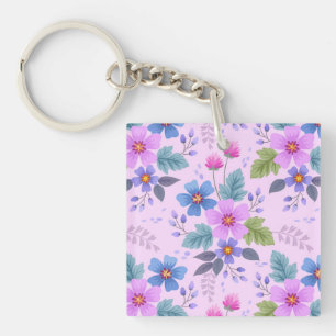 Llavero Hermoso patrón floral de flores-36841