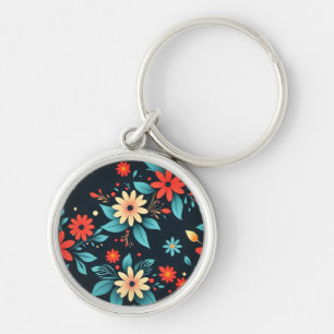 Llavero Hermoso patrón floral de flores-48965