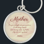 Llavero Hermoso poema materno personalizado<br><div class="desc">Hermoso diseño de poema Madre inspiradora,  regalo de Keychain.</div>