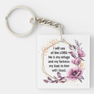 Llavero Hermoso Psalm 91 Floral Keychain